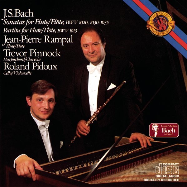 Bach: Flute Partita & Sonatas by Jean-Pierre Rampal, Roland Pidoux & Trevor Pinnock album cover