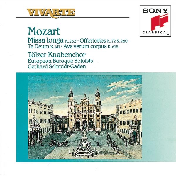 Mozart: Missa Longa, Inter Natos Mulierum, Te Deum Laudamus by Gerhard Schmidt-Gaden & Tölzer Boys Choir album cover