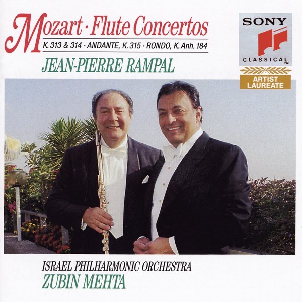 Mozart: Flute Concertos, K. 313 & 314 by Zubin Mehta, Israel Philharmonic Orchestra & Jean-Pierre Rampal album cover
