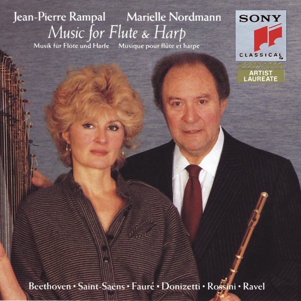 Music for Flute & Harp by Jean-Pierre Rampal & Marielle Nordmann album cover