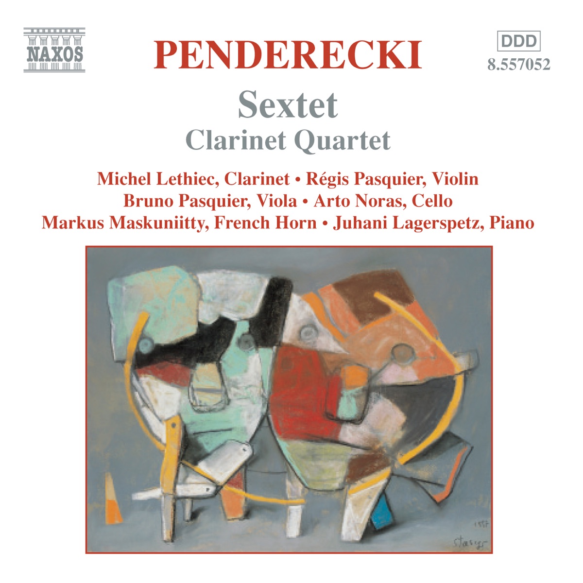 Penderecki: Sextet - Clarinet Quartet - Cello Divertimento by Arto Noras, Bruno Pasquier, Juhani Lagerspetz, Markus Maskuniitty, Michel Lethiec & Regis Pasquier album cover