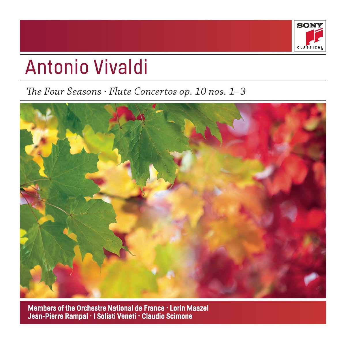 Vivaldi: The Four Seasons, Op. 8 by Lorin Maazel, Members of the Orchestre National de France, Claudio Scimone, I Solisti Veneti & Jean-Pierre Rampal album cover