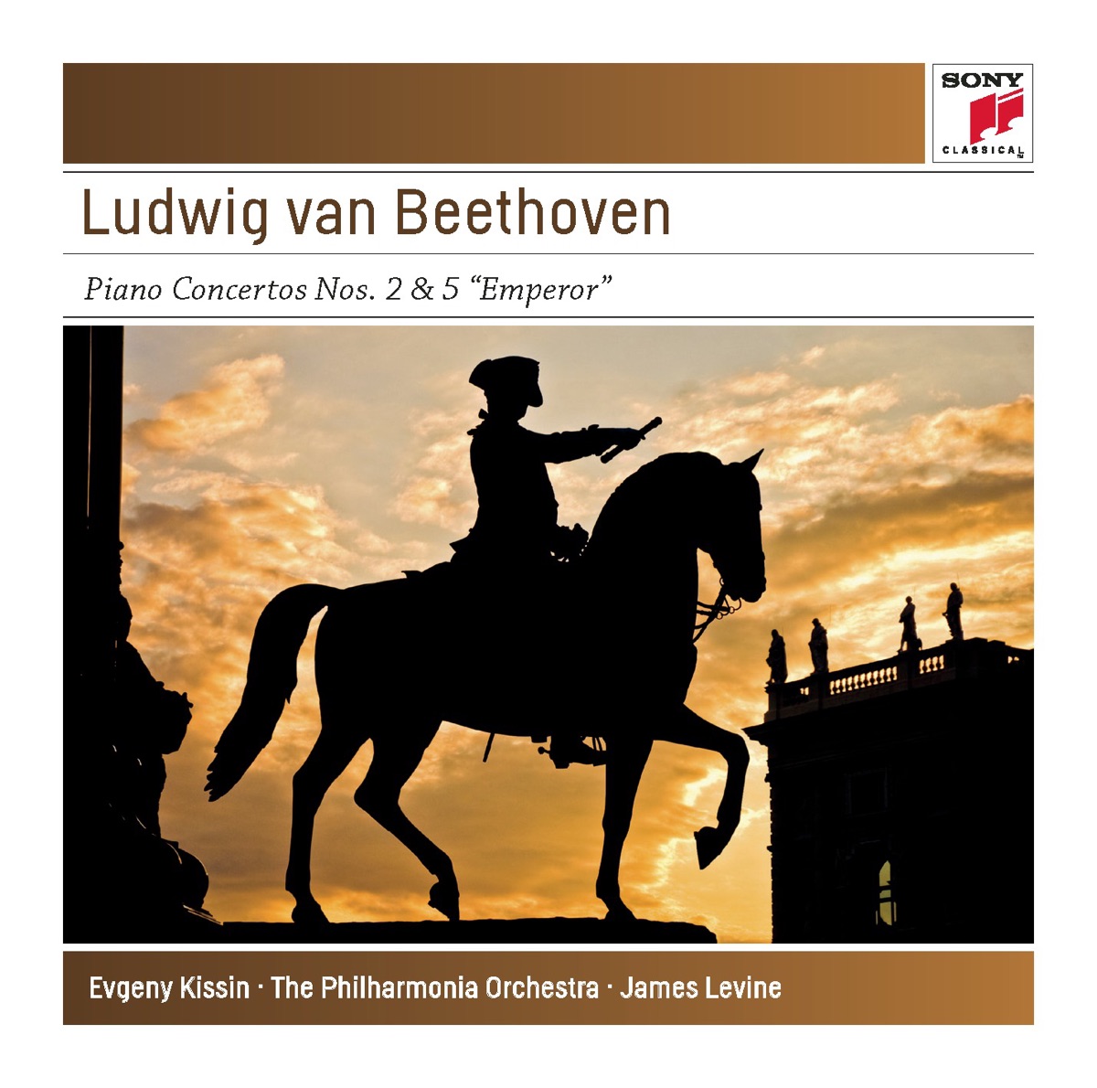 Beethoven: Piano Concertos No. 2 Op. 19 & No. 5 Op. 73 "Emperor" by Evgeny Kissin, James Levine & The Philharmonia album cover