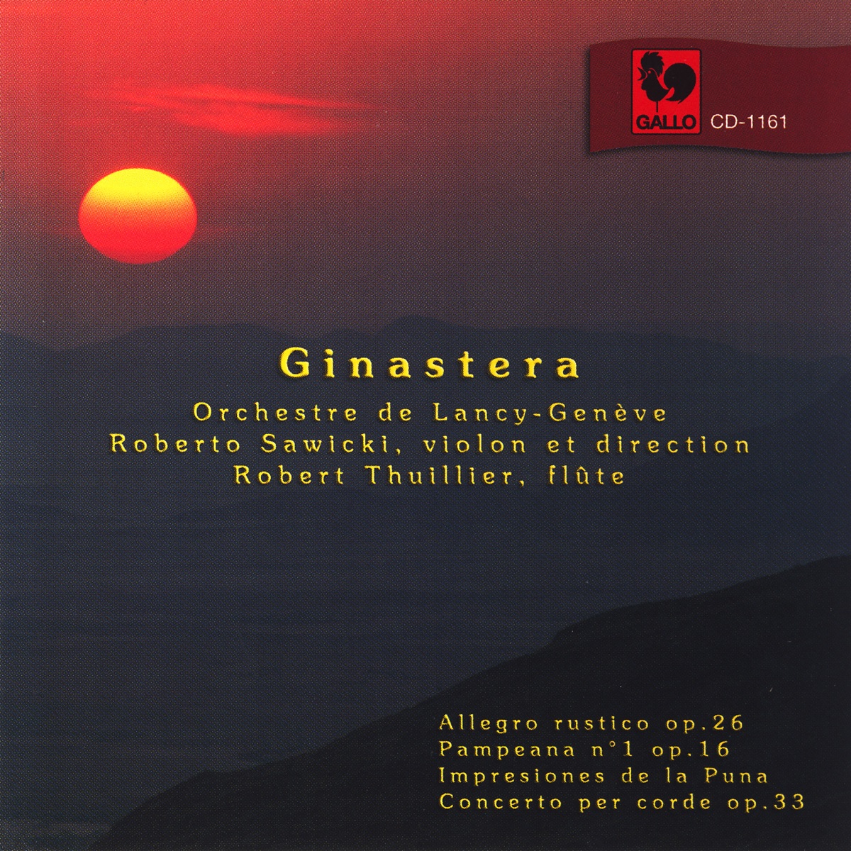 Ginastera: Orchestral Pieces by Roberto Sawicki, Robert Thuillier & Orchestre de Lancy-Genève album cover