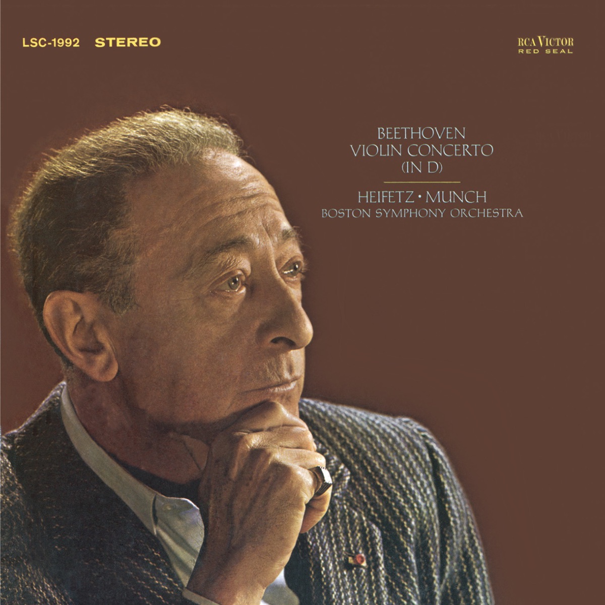 Beethoven: Violin Concerto in D, Op. 61 by Jascha Heifetz, Boston Symphony Orchestra & Charles Munch album cover