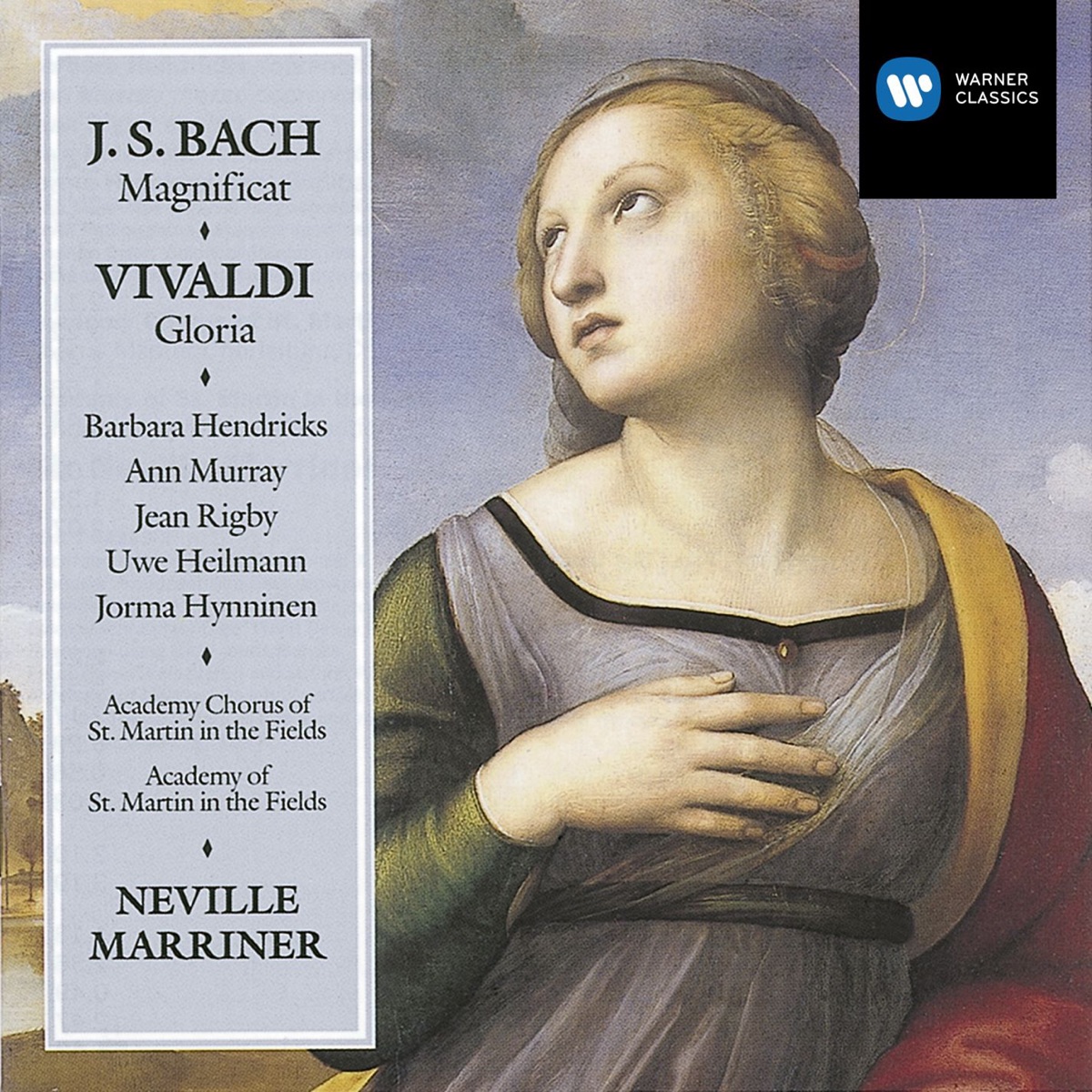Bach: Magnificat/ Vivaldi: Gloria by Sir Neville Marriner, Academy of St Martin in the Fields Chorus, Academy of St Martin in the Fields, Niels Heilmann, Barbara Hendricks, Jorma Hynninen, Ann Murray & Andy Rigby album cover
