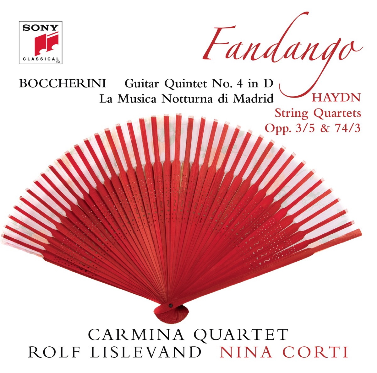 Boccherini: La Musica Notturna Di Madrid, "Fandango"-Quintet - Haydn: 2 String Quartets by Carmina Quartett & Rolf Lislevand album cover