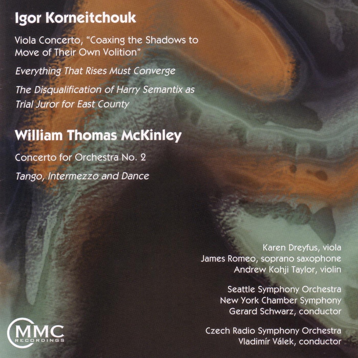 Igor Korneitchouk: Viola Concerto - William Thomas McKinley: Concerto for Orchestra No. 2 by Czech Radio Symphony Orchestra, New York Chamber Symphony & Seattle Symphony album cover