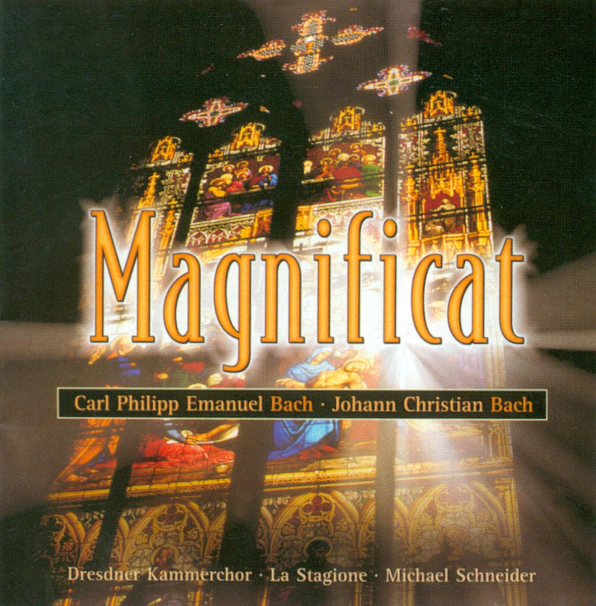 Bach, C.P.E.: Magnificat - Bach, J.C.: Tantum Ergo by Ruth Sandhoff, Andreas Karasiak, Dresden Chamber Choir, Michael Schneider, Gotthold Schwarz, La Stagione Frankfurt & Elisabeth Scholl album cover