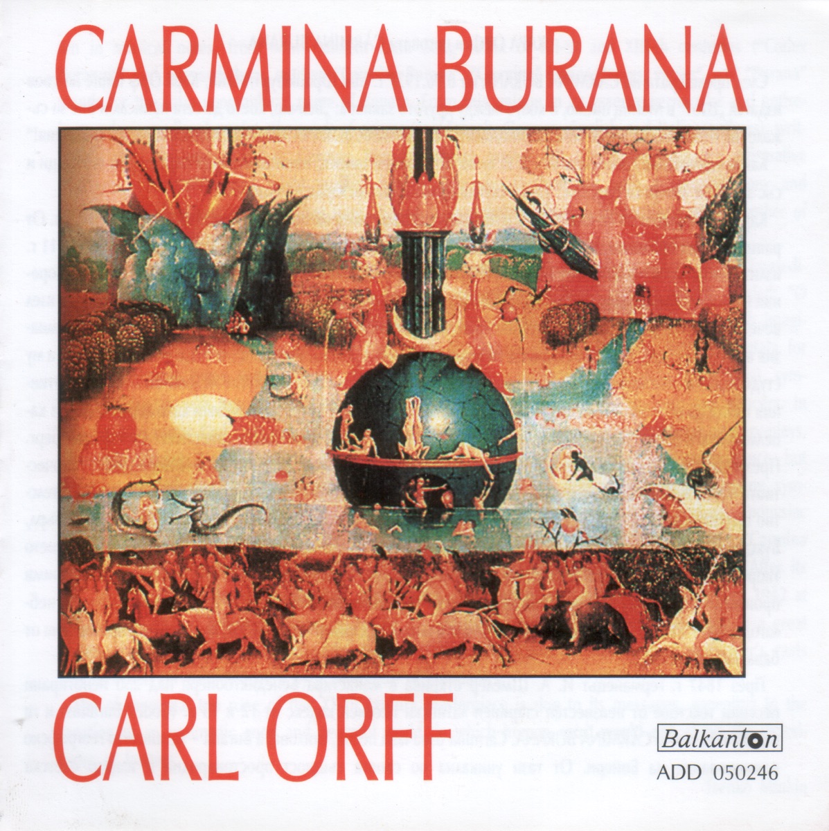 Orff: Carmina Burana by Bulgarian choir cappella & Sofia Philharmonic Orchestra album cover