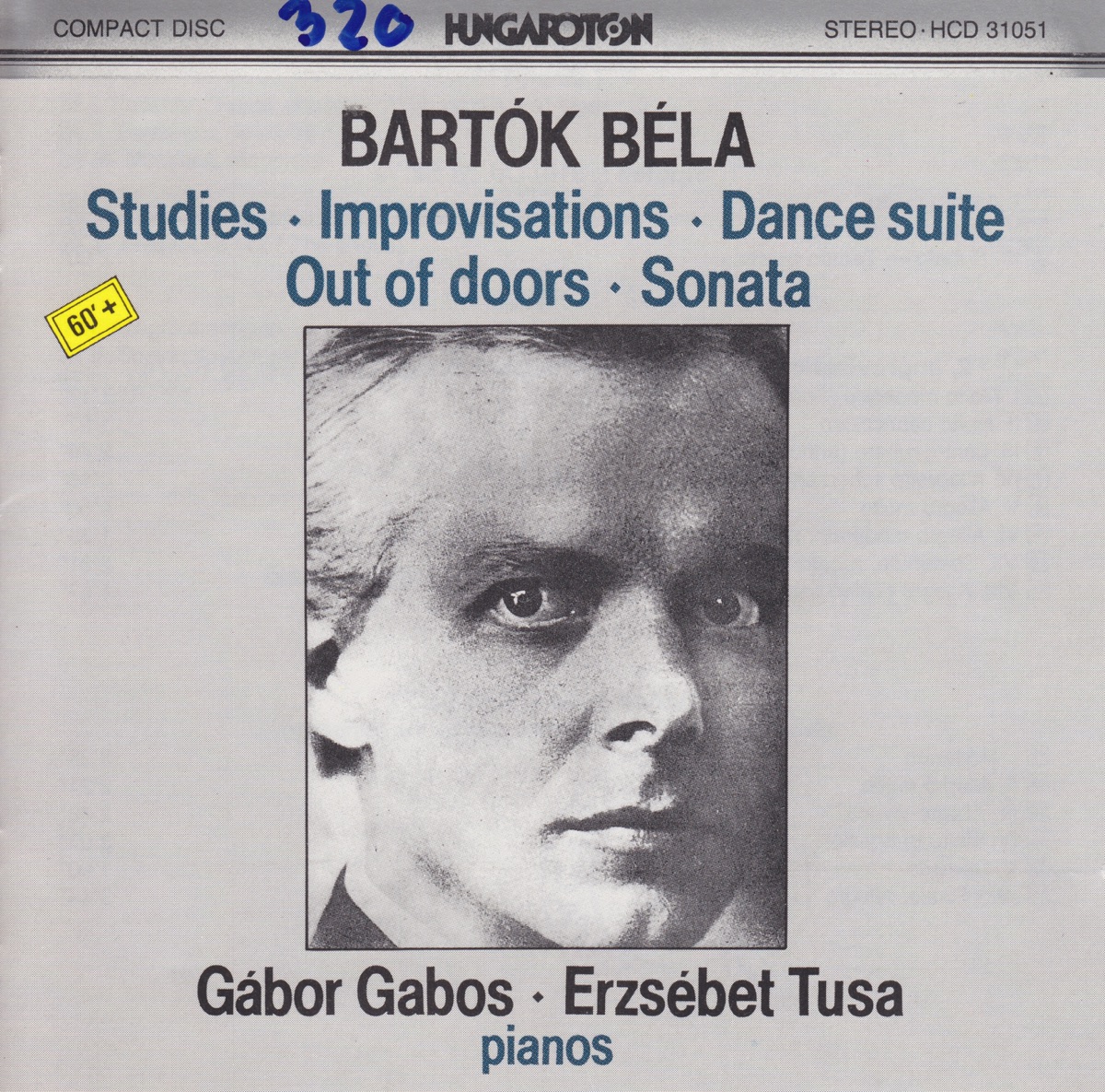 B. Bartók: Studies, Improvisations..., Dance Suite, Out of Doors by Gábor Gabos & Erzsébet Tusa album cover