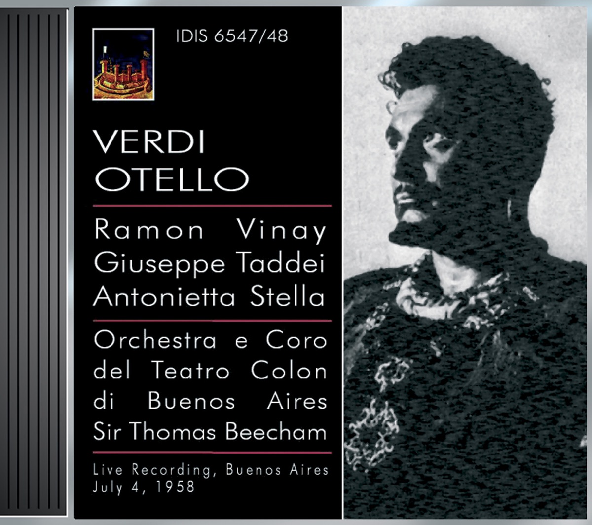 Verdi: Otello [Opera] (1958) by Giuseppe Modesti, I. Pasini, Buenos Aires Teatro Colon Chorus, Giuseppe Taddei, Sir Thomas Beecham, Antonietta Stella, Z. Negroni, V. Di Toto, Buenos Aires Teatro Colon Orchestra, Ramon Vinay & Gianluca Moschetti album cover