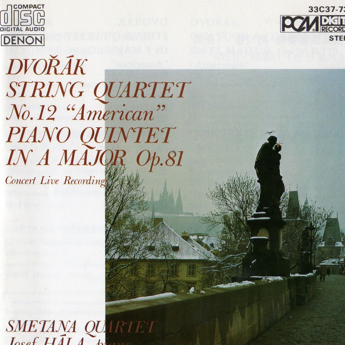 Dvořák: String Quartet No. 12 "American" & Piano Quintet by Smetana Quartet & Josef Hála album cover