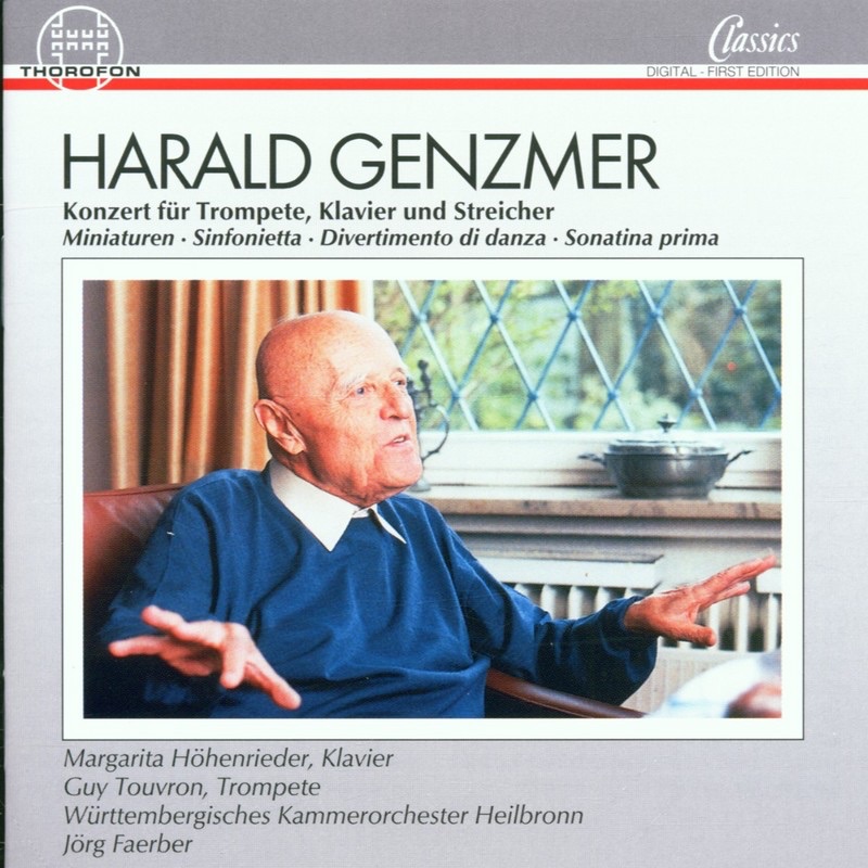 Harald Genzmer: Orchesterwerke by Wuerttembergisches Kammerorchester Heilbronn, Guy Touvron & Jörg Faerber album cover