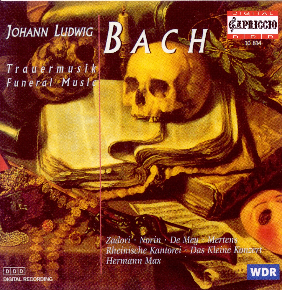 Bach, J.L.: Funeral Music by Klaus Mertens, Maria Zadori, Guy De Mey, Rheinische Kantorei, Hermann Max & Lena Susanne Norin album cover