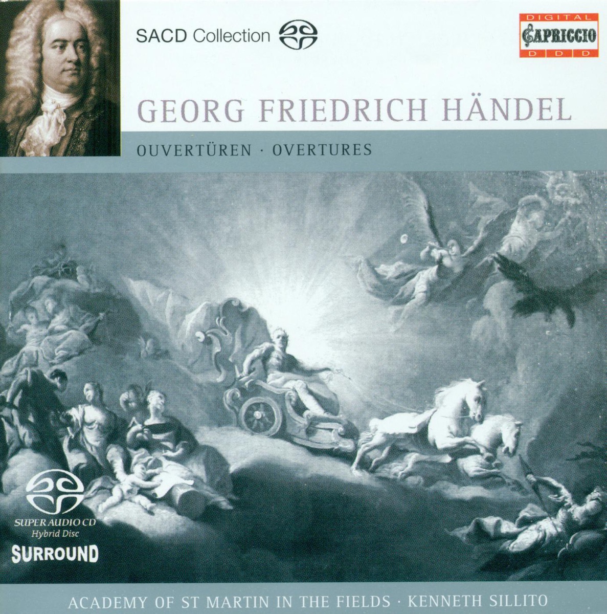 Handel: Overtures, HWV 5, 6, 34, 33, 38 & 67 by Kenneth Sillito & Academy of St Martin in the Fields album cover