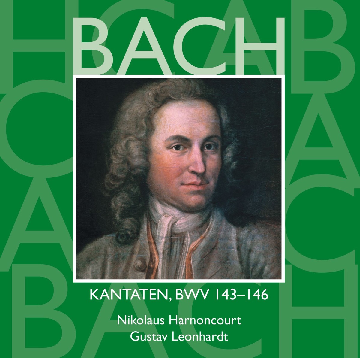 Bach, JS: Sacred Cantatas, BWV Nos. 143 - 146 by Alan Bergius, Ansgar Pfeiffer, Collegium Vocale Gent, Concentus Musicus Wien, Gerhard Schmidt-Gaden, Gustav Leonhardt, Hanover Boys' Choir, Heinz Hennig, Kurt Equiluz, Leonhardt-Consort, Max van Egmond, Nikolaus Harnoncourt, Philippe Herreweghe, Roger Cericius, Thomas Hampson & Tölzer Knabenchor album cover