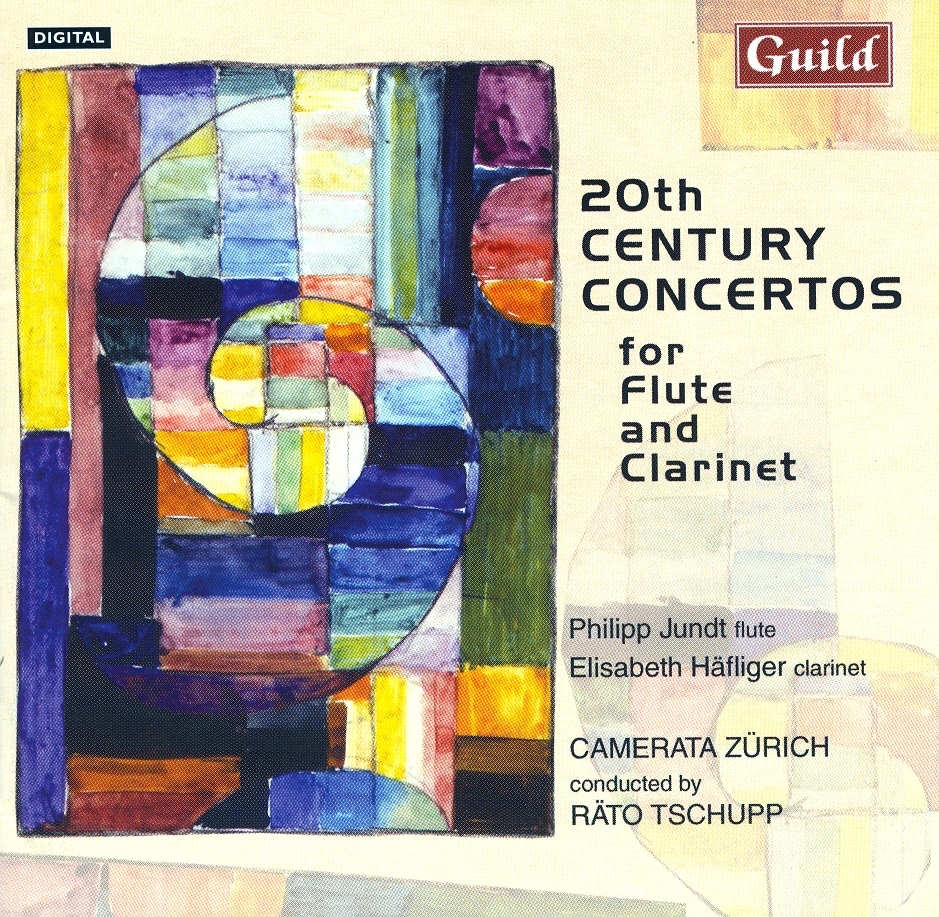 20th Century Concertos for Flute and Clarinet by Camerata Zürich, Räto Tschupp, Elisabeth Häfliger & Philipp Jundt album cover