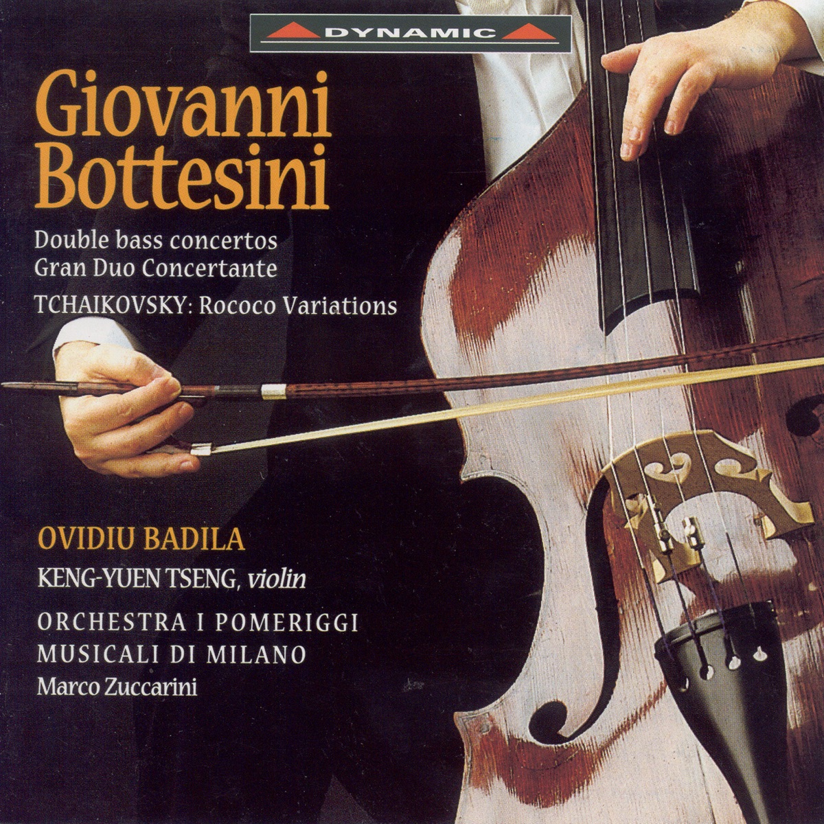 Bottesini: Double Bass Concertos Nos. 1 and 2 - Tchaikovsky: Rococo Variations by I Pomeriggi Musicali, Ovidiu Badila, Marco Zuccarini & Keng-Yuen Tseng album cover