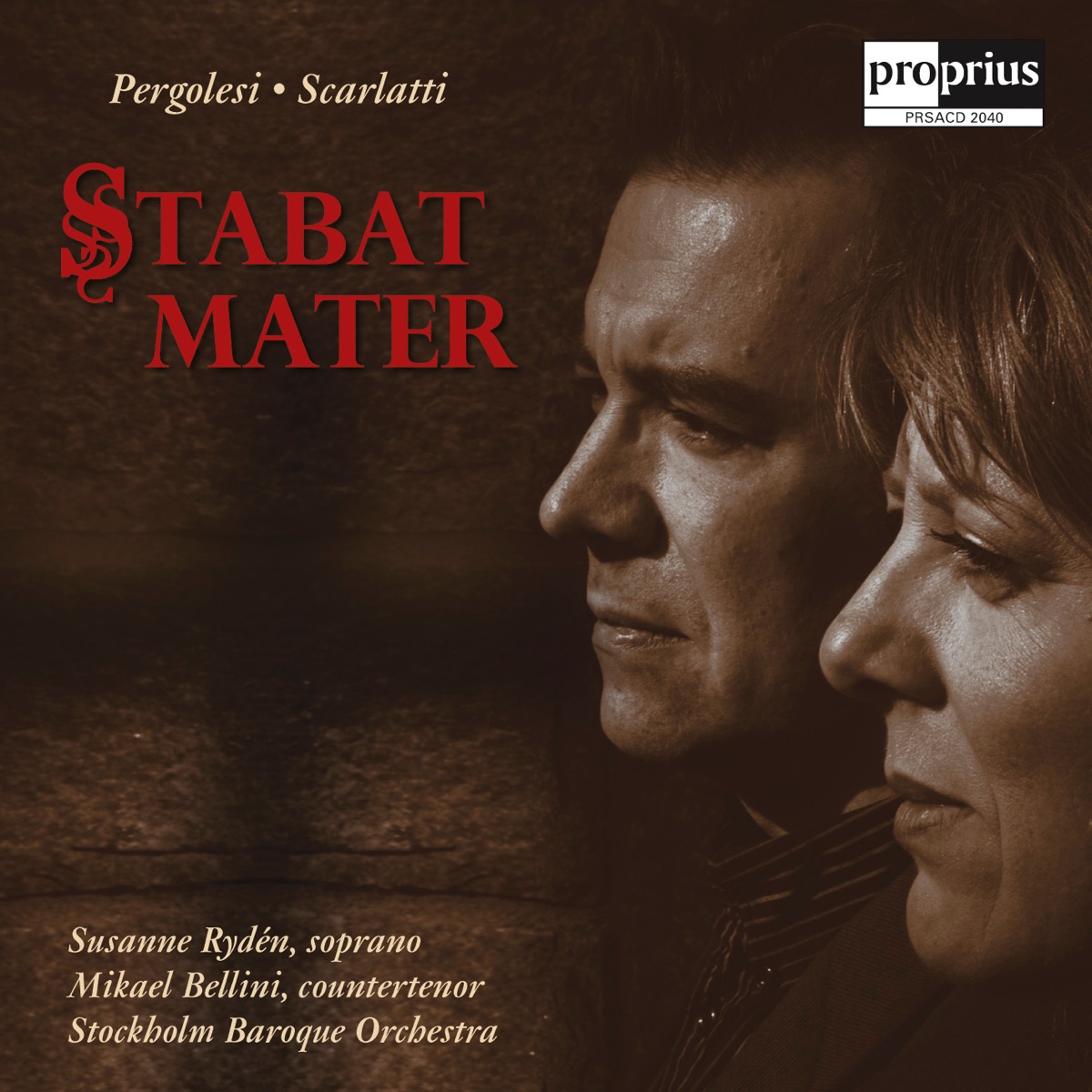 Pergolesi - Scarlatti: Stabat Mater by Susanne Ryden, Mikael Bellini & Stockholm Baroque Orchestra album cover