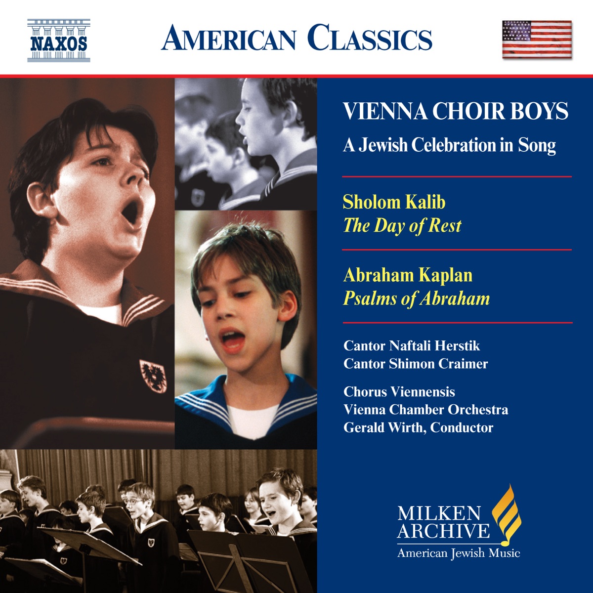 Vienna Boys Choir: A Jewish Celebration In Song by Naftali Herstik, Vienna Chamber Orchestra, Chorus Viennensis, Gerard Wirth, Vienna Boys' Choir & Shimon Craimer album cover