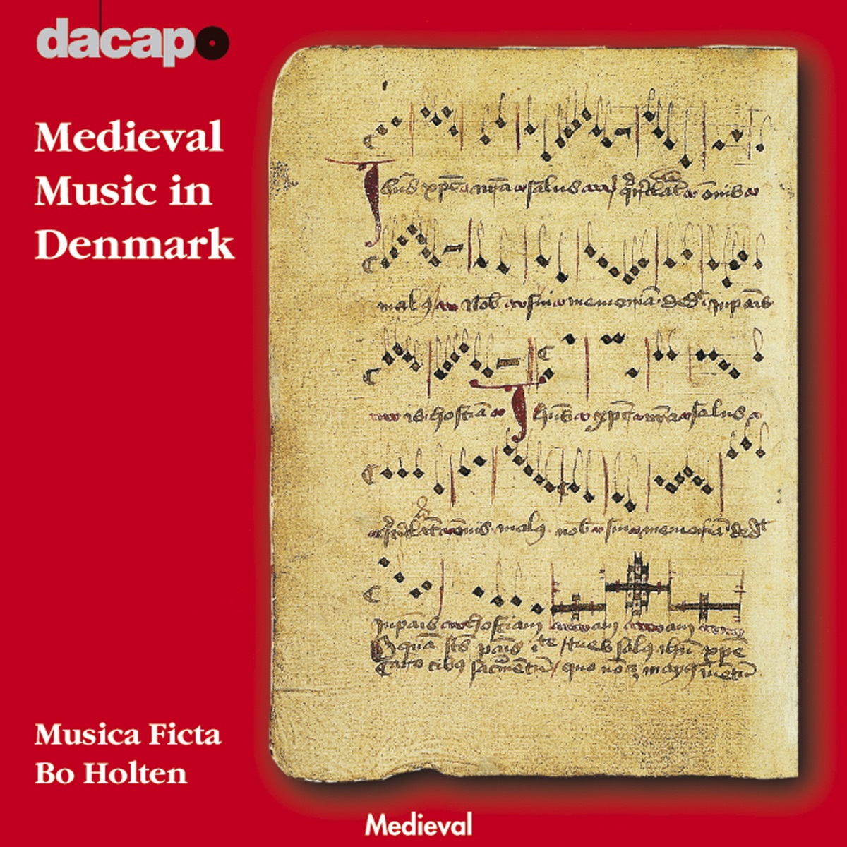 Holten: Medieval Music in Denmark by Musica Ficta, Bo Holten, Marianne G. Nielsen, Sune Hjerrild, Ole Jegindo Norup Norup, Rie Koch, Malene Nordtorp, Aino Lund Lavoipierre, John Kjoller, Ole Hedegaard, Anders Holte, Hans Henrik Raaholt, Birte Stokkebaek & Helen R. Rasmussen album cover
