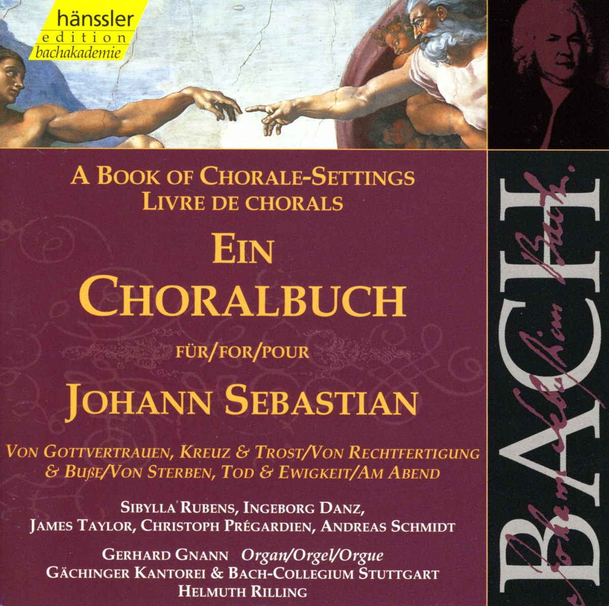 Bach, J.S.: Book of Chorale Settings (A), Trust In God ... by Gerhard Gnann, Gächinger Kantorei Stuttgart, Helmuth Rilling, Stuttgart Bach Collegium, Michael Behringer, James Taylor, Sibylla Rubens, Michael Gross, Andreas Schmidt, Ingeborg Danz & Albert Michael Locher album cover