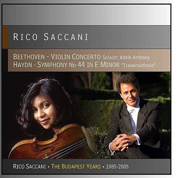 Beethoven: Violin Concerto - Haydn: Symphony No. 44 in E Minor by Adele Anthony, Budapest Philharmonic Orchestra & Rico Saccani album cover