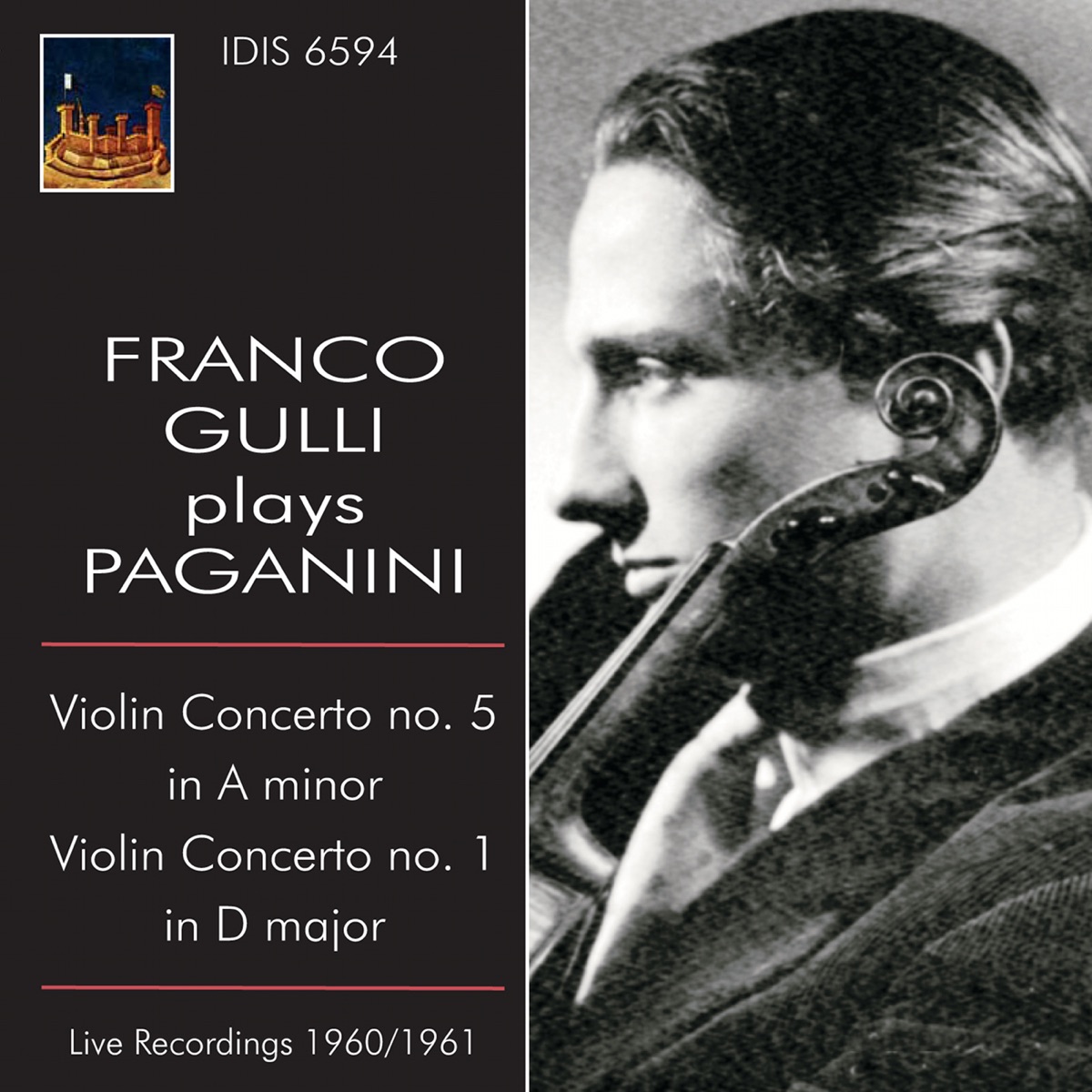 Franco Gulli Plays Paganini (1960, 1961) by Mario Rossi, Franco Gulli, RAI Symphony Orchestra, Rome, Nino Sanzogno & Alessandro Scarlatti Orchestra, Naples album cover