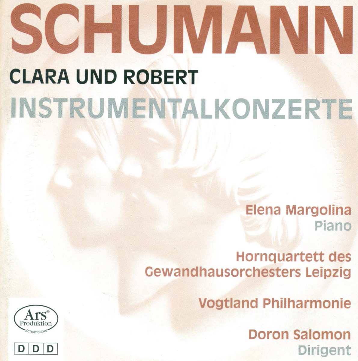 Schumann, Clara and Robert: Piano Works by Doron Salomon, Vogtland Philharmonic Orchestra Greiz-Reichenbach & Elena Margolina album cover