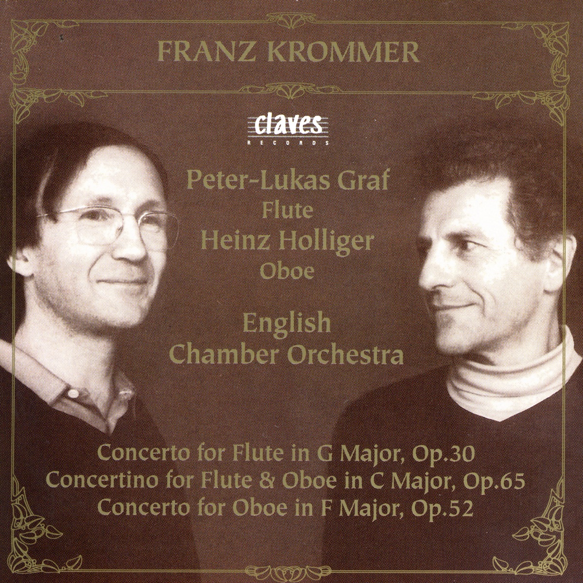 Franz Krommer: Flute & Oboe Concertos by English Chamber Orchestra, Heinz Holliger & Peter-Lukas Graf album cover