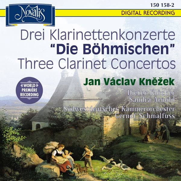 Knezek: Three Clarinet Concertos Die Böhmischen by Dieter Klöcker, Sandra Arnold, Gernot Schmalfuss & Südwestdeutsches Kammerorchester album cover