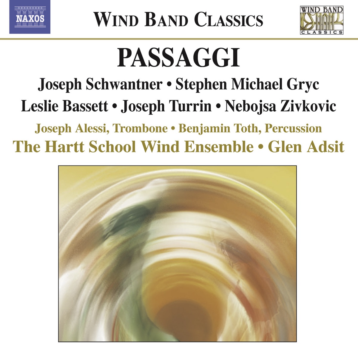 Passaggi by Glen Adsit, Hartt School Wind Ensemble, Joseph Alessi & Benjamin Toth album cover