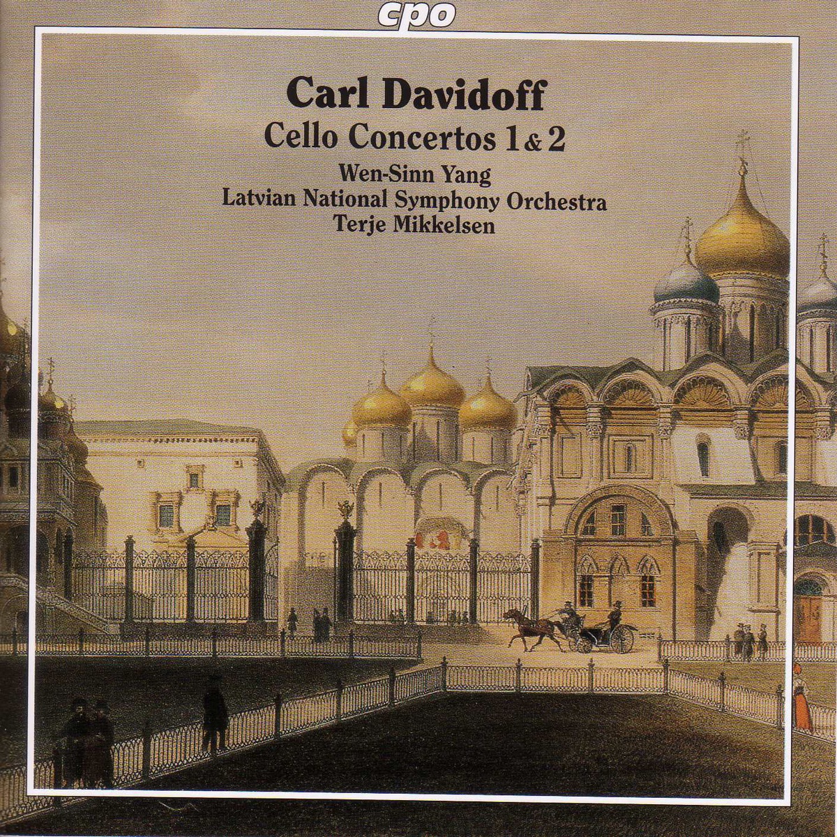 Davidoff: Cello Concertos Nos. 1 and 2 - Tchaikovsky: Variations On A Rococo Theme by Wen-Sinn Yang, Latvian National Symphony Orchestra & Terje Mikkelsen album cover