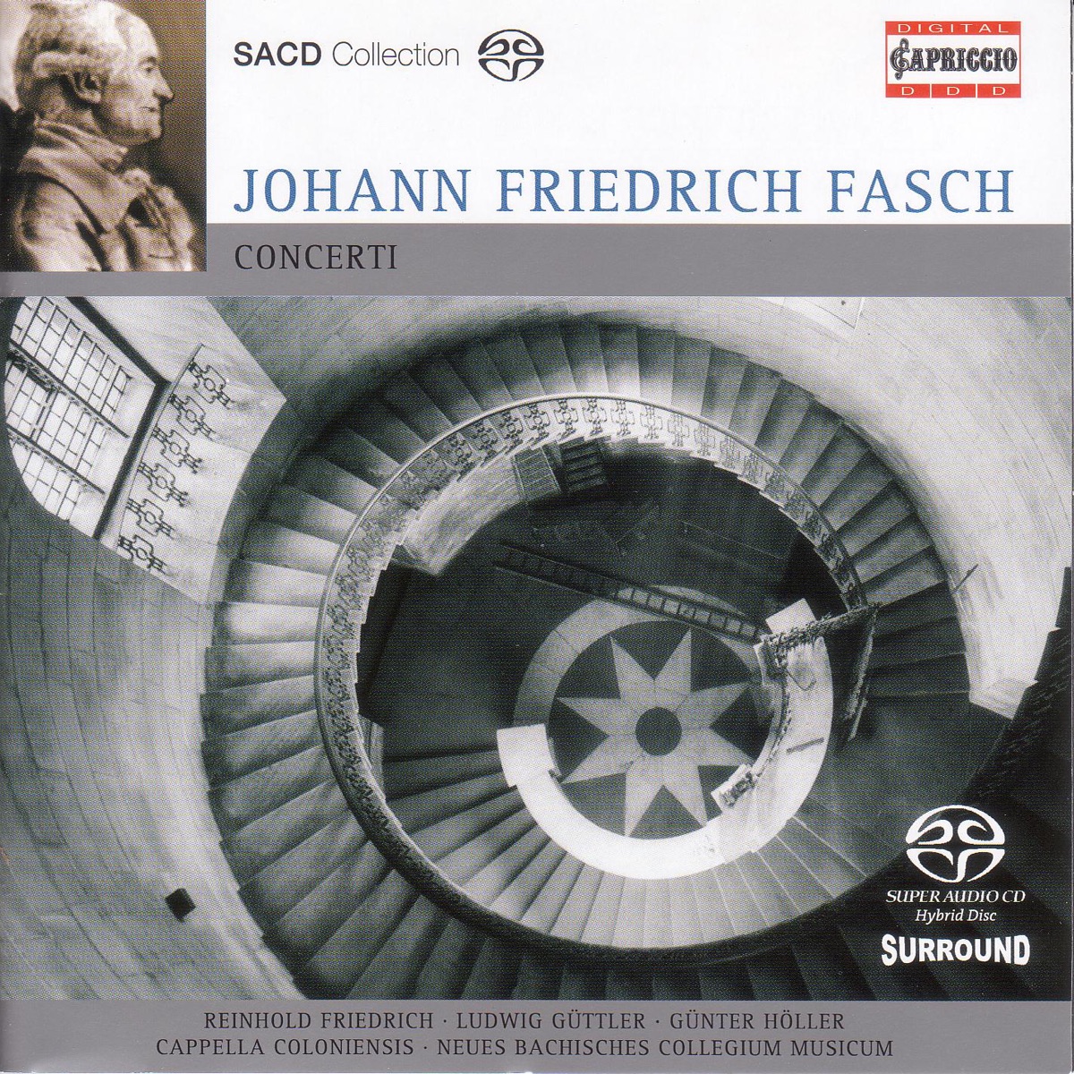 Fasch, J.F.: Concerto a 2 - Concerto for Trumpet and 2 Oboes - Concerto for Flute and Oboe - Concerto for 2 Horns by Cappella Coloniensis, Hans-Martin Linde, Laszlo Parkanyi, Aladar Tuske, Budapest Strings, Lajos Lencsés, Reinhold Friedrich, Helmut Hucke, Günther Höller, New Bach Collegium Musicum Leipzig, Max Pommer, Kurt Sandau, Ludwig Guttler, Zoltán Varga, Alain De Rudder & Lehel Rónai album cover