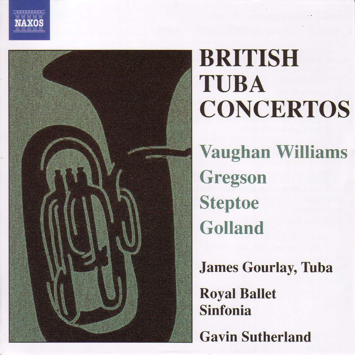 British Tuba Concertos by Gavin Sutherland, James Gourlay & Royal Ballet Sinfonia album cover