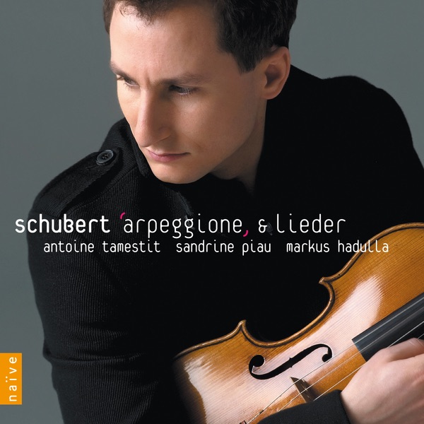 Schubert: Arpeggione & Lieder by Antoine Tamestit, Sandrine Piau & Markus Hadulla album cover