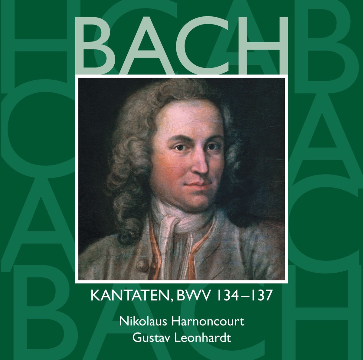 Bach, JS: Sacred Cantatas, BWV Nos. 134 - 137 by Alan Bergius, Albert Hartinger, Collegium Vocale Gent, Concentus Musicus Wien, Gerhard Schmidt-Gaden, Gustav Leonhardt, Hanover Boys' Choir, Heinz Hennig, Kurt Equiluz, Leonhardt-Consort, Marius Van Altena, Max van Egmond, Nikolaus Harnoncourt, Philippe Herreweghe, Tölzer Knabenchor & Walter Heldwein album cover