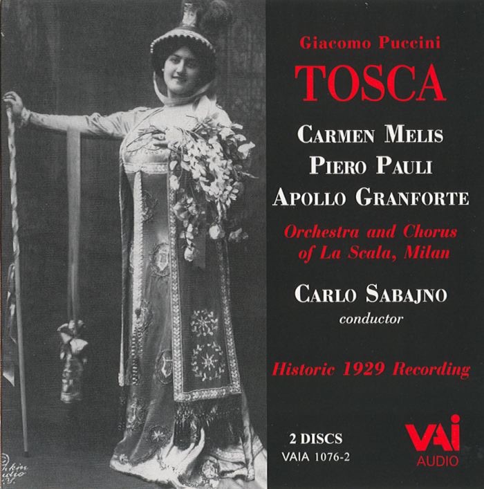 Puccini: Tosca (Historic 1929 Recording) by Carmen Melis, Piero Pauli, Apollo Granforte, Carlo Sabajno & Teatro Alla Scala Orchestra album cover