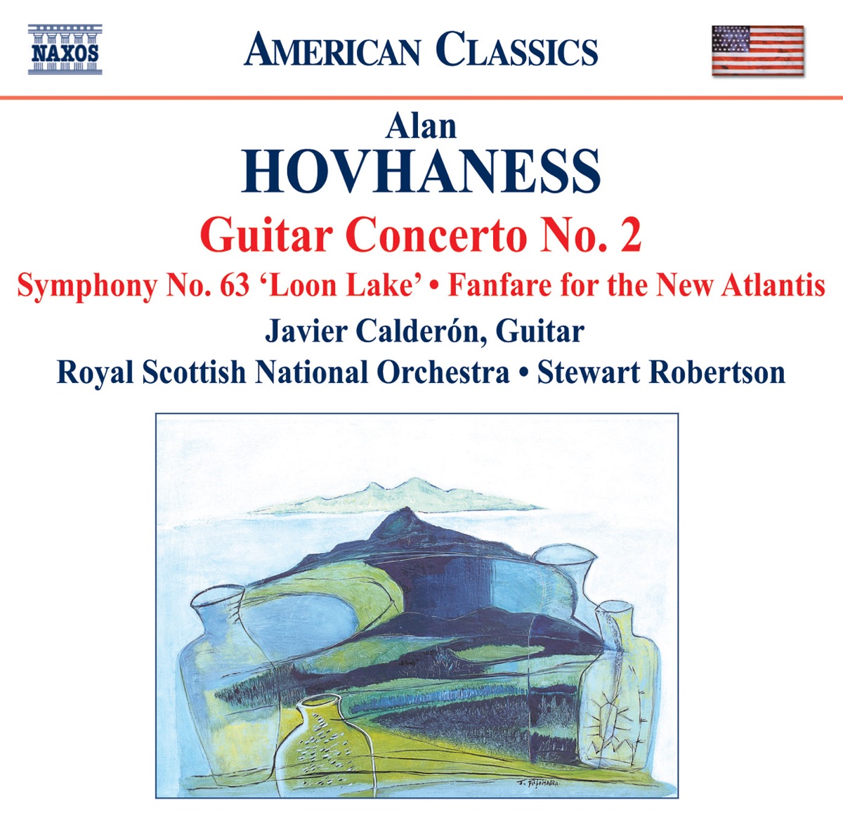 Hovhaness: Guitar Concerto No. 2, Symphony No. 63, Fanfare for the New Atlantis by Stewart Robertson, Royal Scottish National Orchestra & Javier Calderon album cover