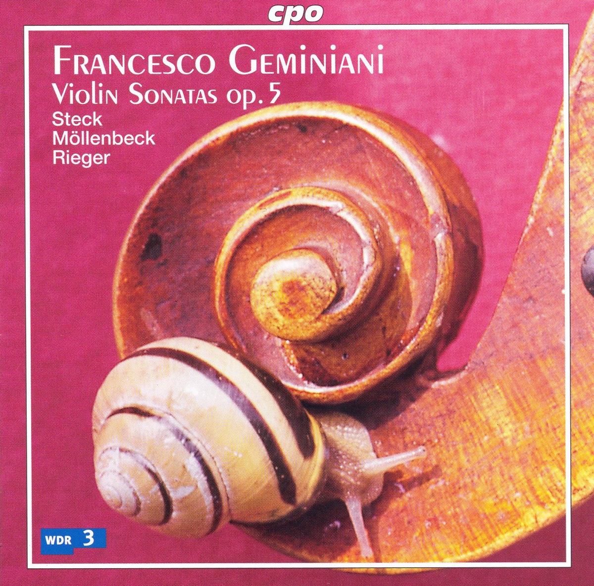 Geminiani: Violin Sonatas, Op. 5 (Arr. from Cello Sonatas, Op. 5) by Anton Steck, Markus Möllenbeck & Christian Rieger album cover