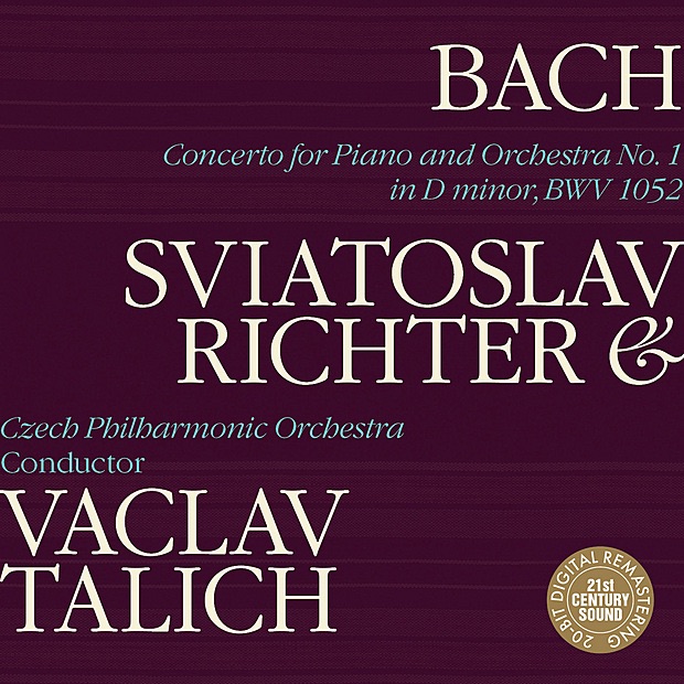 Bach: Piano Concerto No. 1, BWV 1052 by Sviatoslav Richter, Václav Talich & Czech Philharmonic album cover