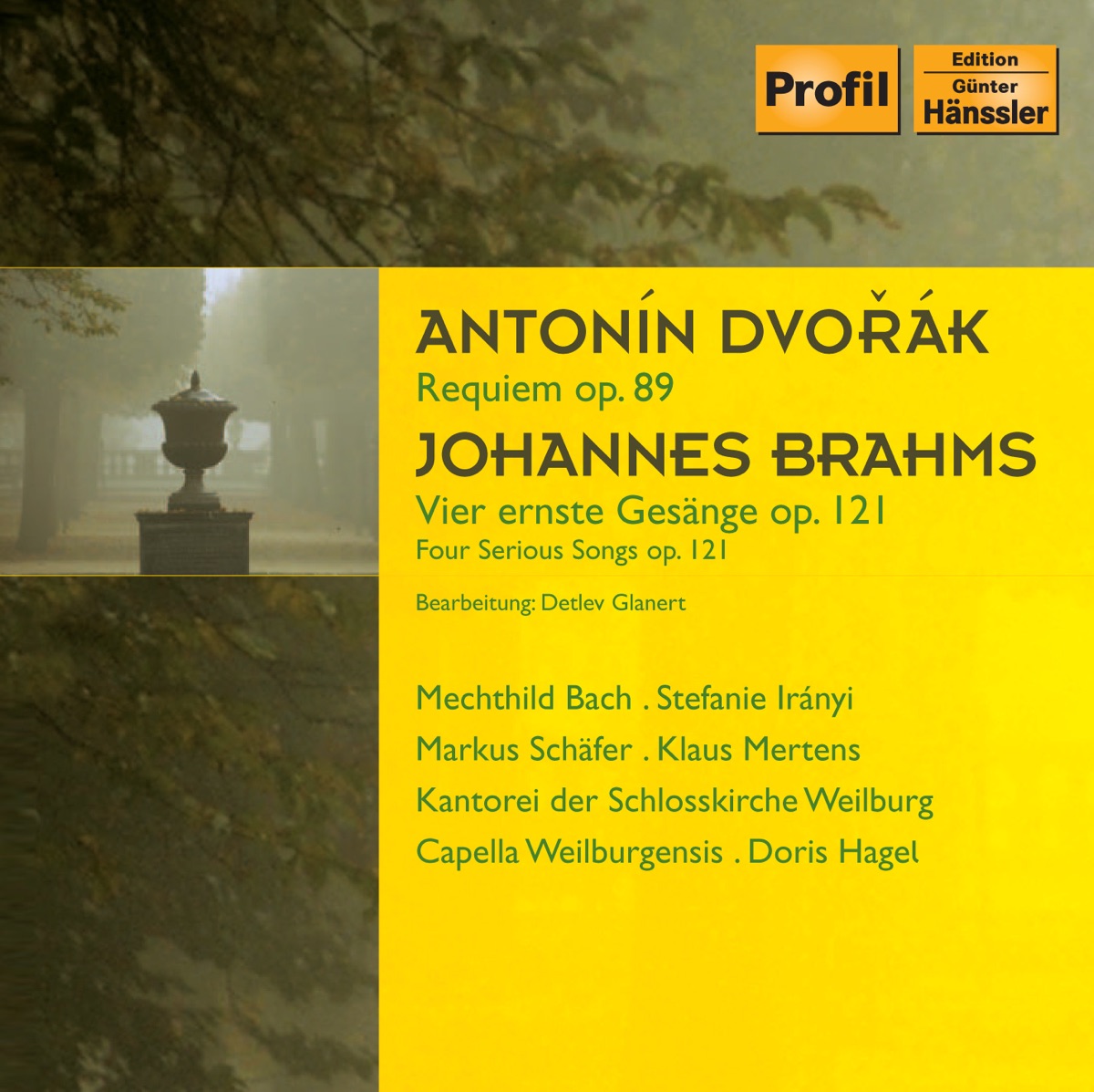 Dvorak: Requiem - Brahms: 4 Ernste Gesange by Markus Schäfer, Klaus Mertens, Doris Hagel, Stefanie Iranyi, Mechthild Bach, Schlosskirche Weilburg Kantorei & Capella Weiburgensis album cover