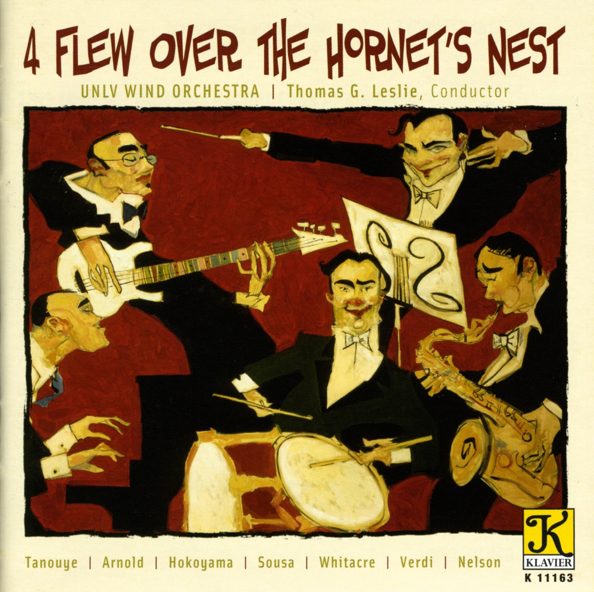Unlv Wind Orchestra: 4 Flew Over the Hornet's Nest by UNLV Wind Orchestra & Thomas Leslie album cover