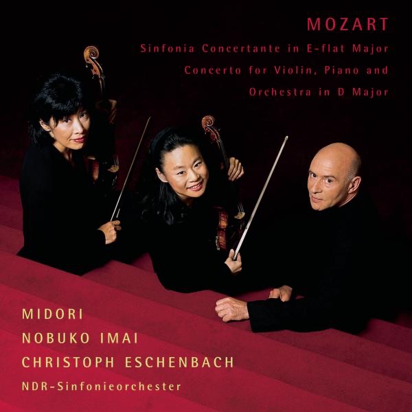 Mozart: Sinfonia Concertante in E-Flat Major & Concerto in D Major by Midori, Christoph Eschenbach, NDR Elbphilharmonie Orchester & Nobuko Imai album cover