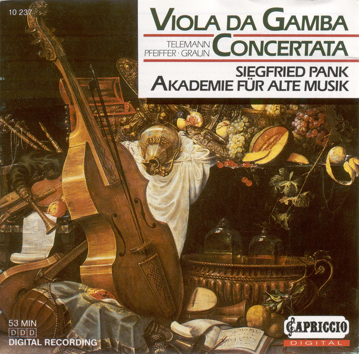 Telemann, G.P.: Overture (Suite) in D Major - Pfeiffer, J.: Viola Da Gamba Concerto - Graun, J.G.: Viola Da Gamba Concerto in D Major by Akademie für Alte Musik Berlin, Siegfried Pank, Christine Schornsheim, Dorte Wetzel & Stephan Mai album cover