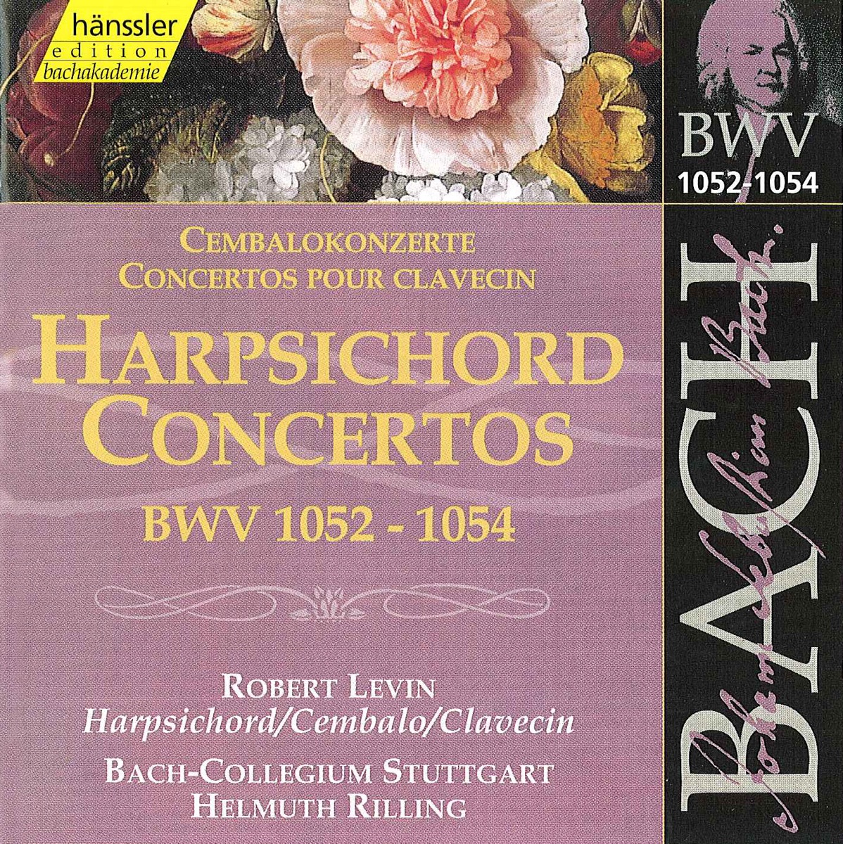 Bach, J.S.: Harpsichord Concertos, Bwv 1052-1054 by Robert Levin, Helmuth Rilling & Stuttgart Bach Collegium album cover