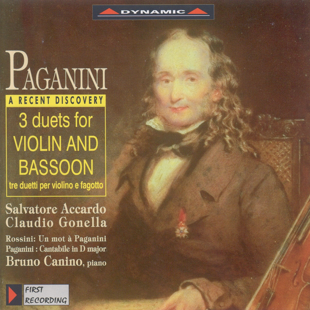 Paganini: Duets for Violin and Bassoon & Cantabile in D Major - Rossini: Un Mot a Paganini by Claudio Gonella, Salvatore Accardo & Bruno Canino album cover