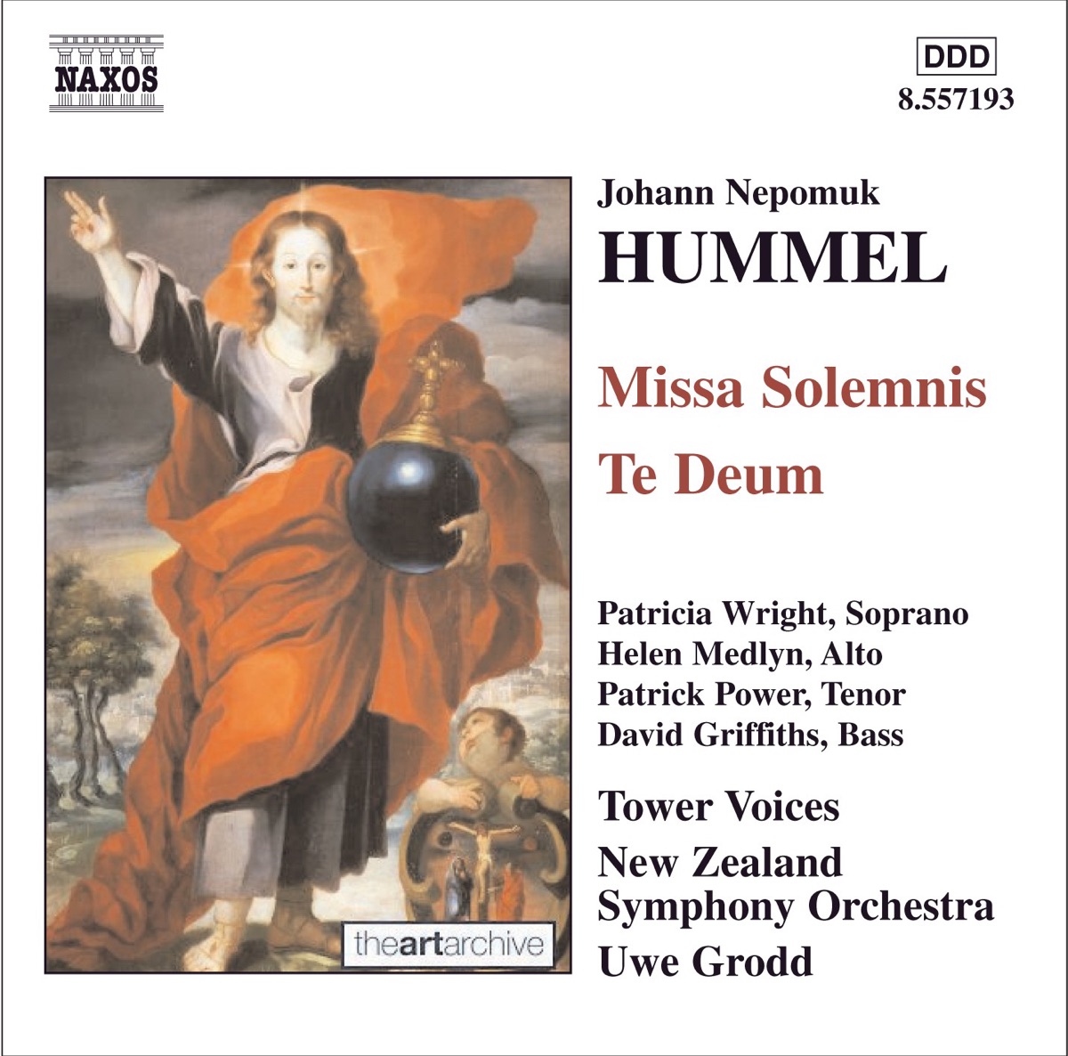 Hummel: Missa Solemnis - Te Deum by Patricia Wright, Patrick Power, David Griffiths, Zan McKendree-Wright, Tower Voices New Zealand, Uwe Grodd & New Zealand Symphony Orchestra album cover