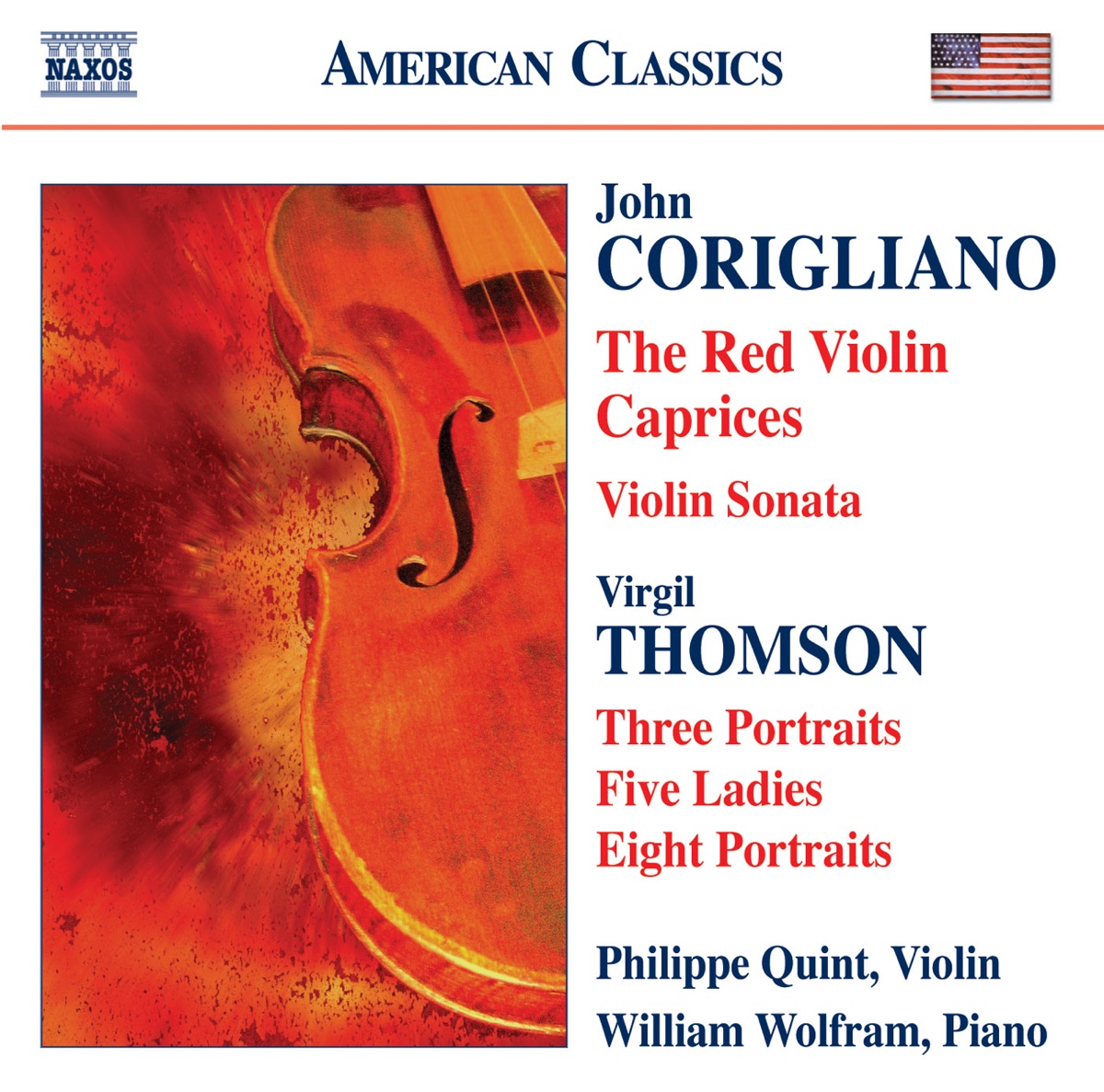 Corigliano: The Red Violin Caprices, Violin Sonata - Thomson: 5 Ladies, Portraits by Philippe Quint & William Wolfram album cover